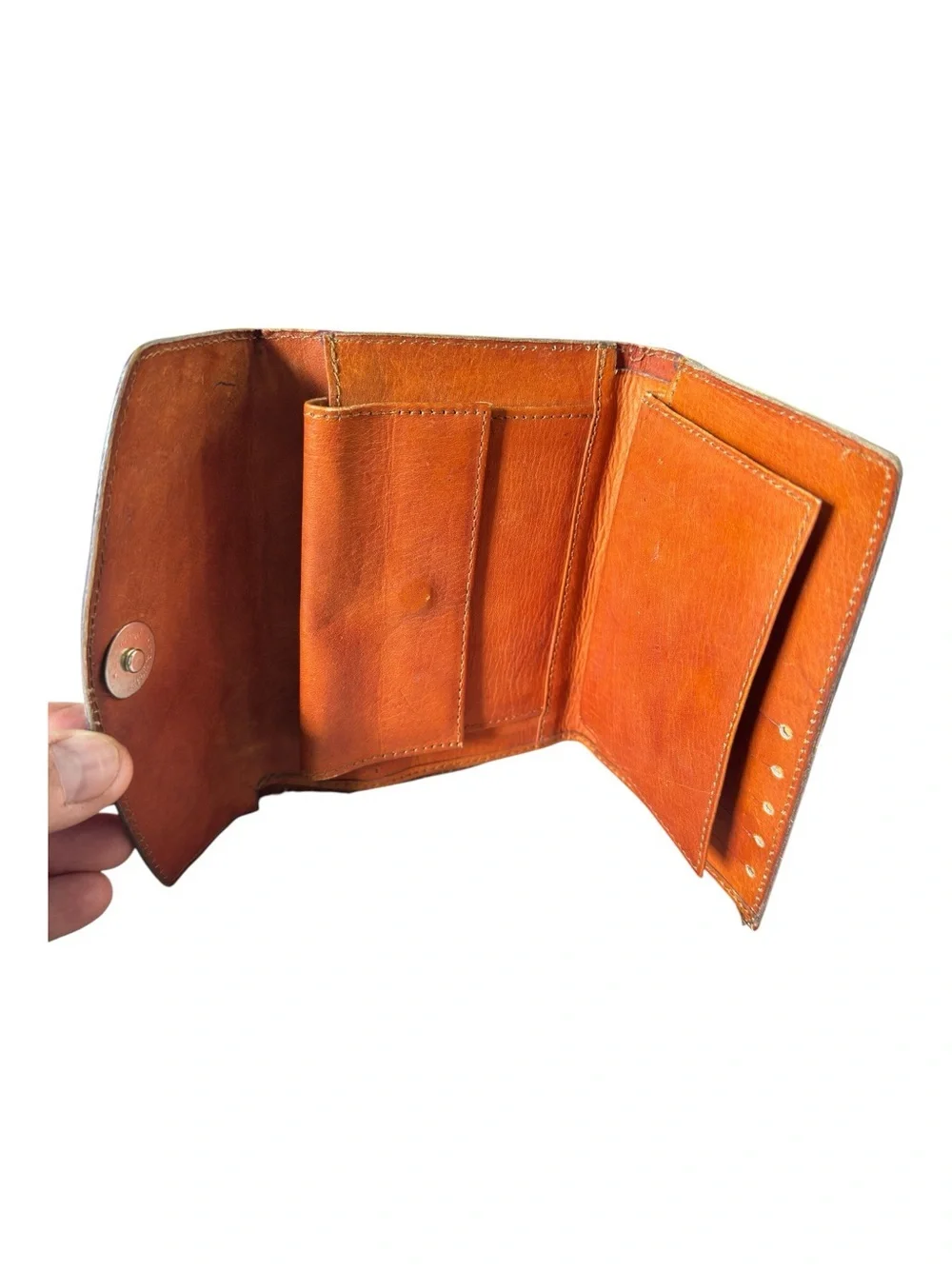 Vintage Genuine Crocodile Skin Leather Wallet Clutch Brown Bifold